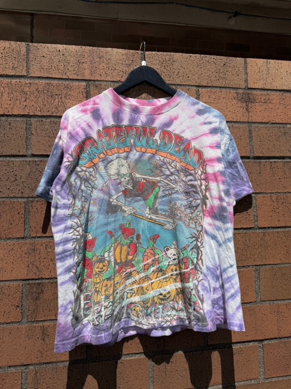 1994 Grateful Dead Fall Tour 90s Vintage Tie Dye Tee Shirt Halloween Bear